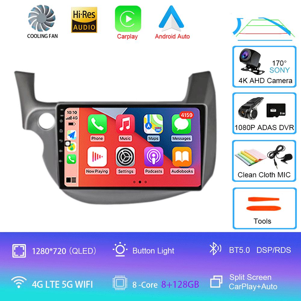 Android14 video Player Car Stereo Radio Multimedia Wireless Carplay Android Auto For HONDA FIT JAZZ 2008 - 2013 AUto GPS WIFI+4G