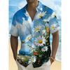 Summer Men's 3D Printed Floral Graphic Shirt Hawaiian Casual Shirts Button Up Shirts Short Sleeve Vacation Beach Wear No Pocket