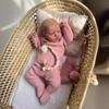 19 Inch Full Vinyl Body Reborn Doll LouLou Realistic Sleeping Newborn Babies Doll Wear Pink Sweater Cute Alive Bebe Reborn Toddler Girl Dress Up Dolls