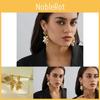 Chic Alloy Gold Geometric Earrings With Pearl Detail Everyday Elegance