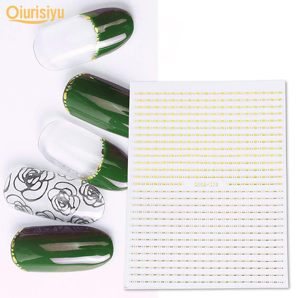 Gold Colour Geometry Shapes Nail Art Sticker