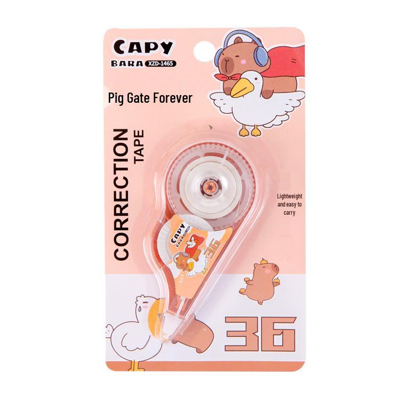 Capybara Correction Tape - Girly Heart Design, 5 Meters, Cute Cartoon Style White-out for Students