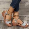 Fashion Sandals Large Size 2025 European and American Style Women's Shoes Slope Heel Fish Mouth Cross Border Independent Station Women's