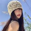 Spring and Autumn Twinkle Weaving Women's Wool Knitted Hat Thin Hollow Handmade Women's Hook Hat Summer Bound Head Hat