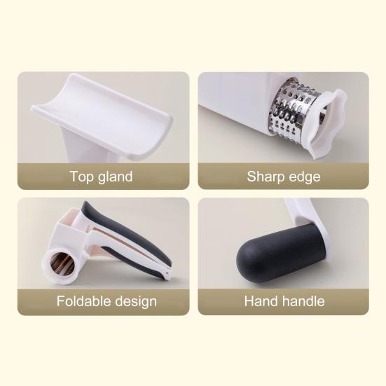 Handheld Rotary Cheese Grater Restaurant Cheese Nut Chocolate Vegetable Grater with Handle