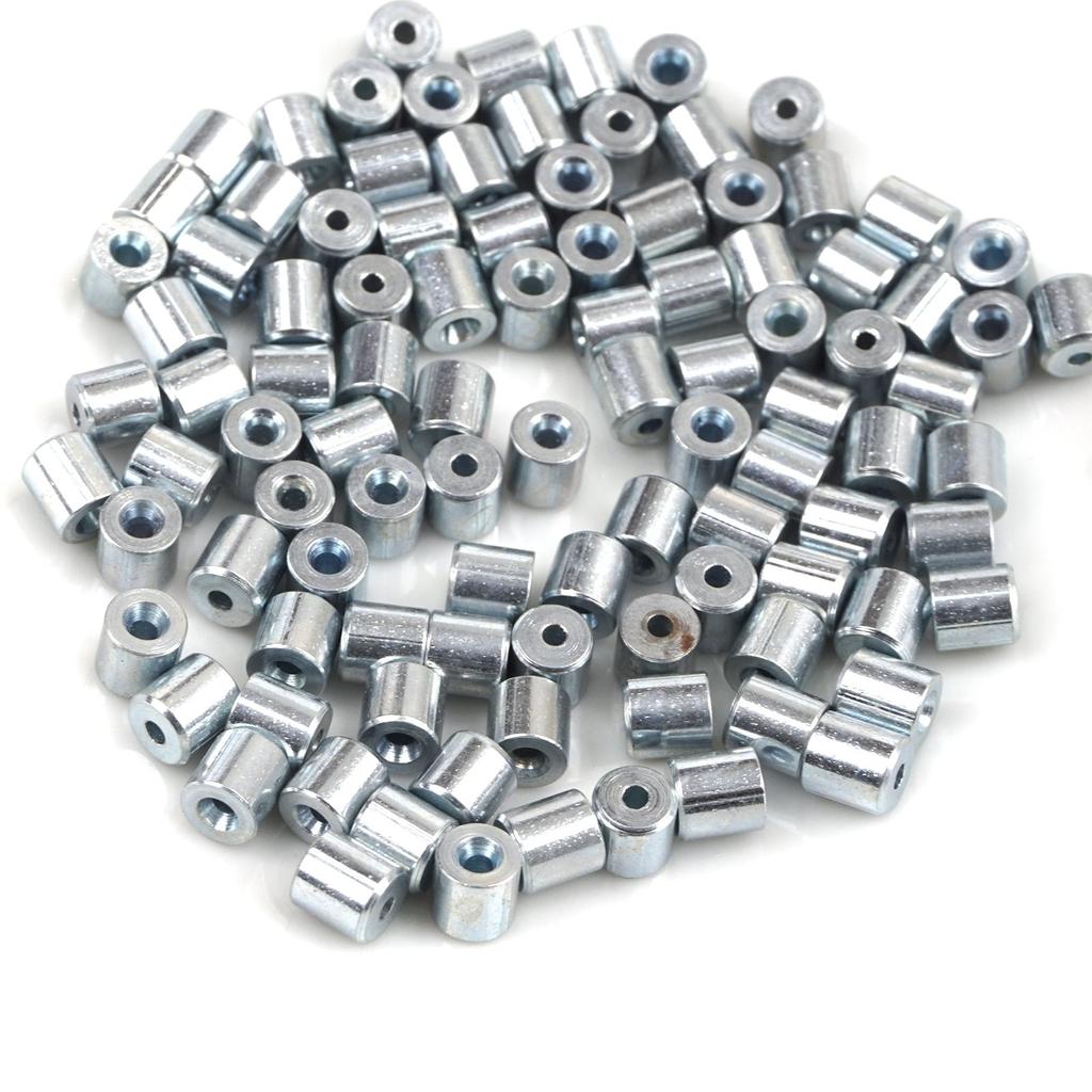 BCR003 100 шт., механизм намотки оконного регулятора, ремонт стального троса, конец троса, фитинг, стопорная втулка, обжимная заклепка 5x5/1,7 мм