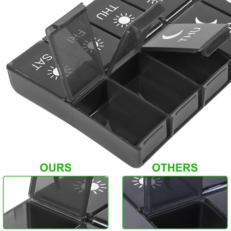 Еженедельная таблетница с 14 отделениями, портативная дорожная таблетка, органайзер, дозатор таблеток, здоровье