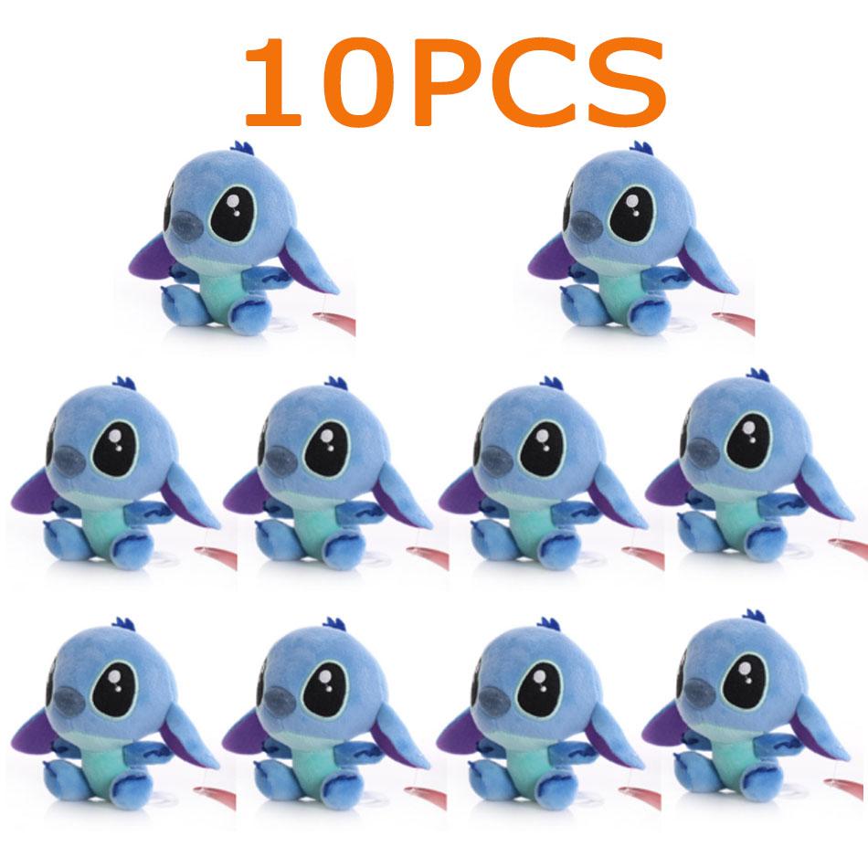 10Pcs/Lot Adorable Cartoon Lilo plus Stitches Tiny Pendant Plush Toy4 10CM Cute And Charming Plush Keychain Children Best Chirstmas Present Playthings