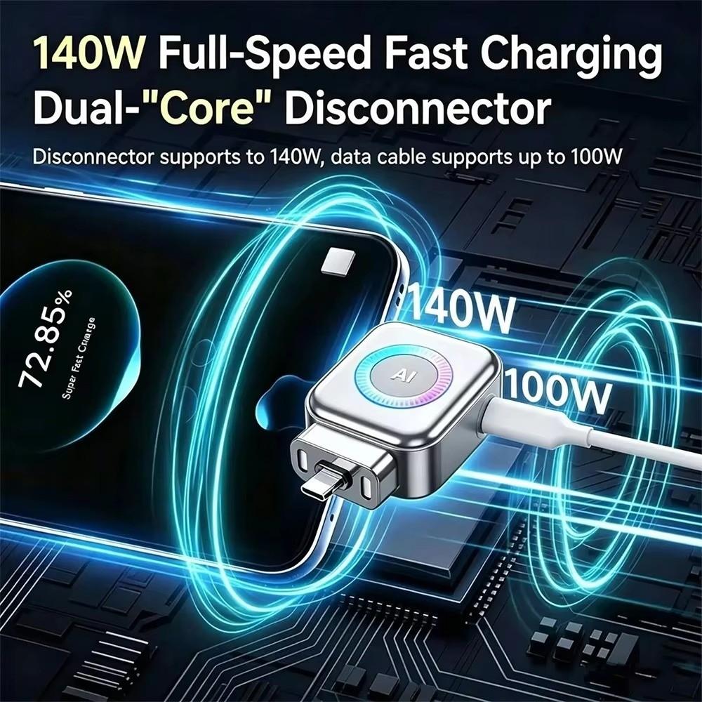 140W Fast Charging Intelligent Power Outlet Stopper USB C Adapter Phone Charging