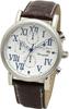 Часы-хронограф с кожаным ремешком, водонепроницаемость 5 АТМ, белый, темно-коричневый [Salvatore Mara] мужские SM19109-SSWHDBR