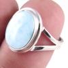 Natural Republic Larimar Gemstone Handmade 925 Sterling Silver Ring S.6" H3A14