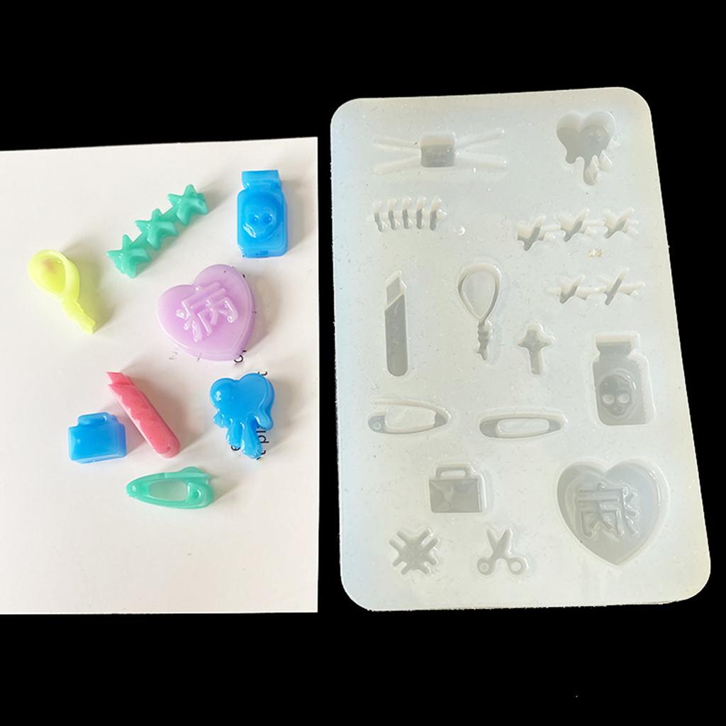 Bowknot Shaped Silicone Mold for DIYs Crystal Resin Keychain Pendant Mold Love Heart Ornament Jewelry Epoxy Crafting