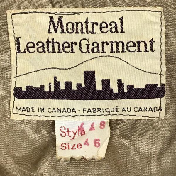 Vintage? Made in Canada/Montreal Leather Garment/Genuine Leather Jacket/46/L/Brown/(USED)