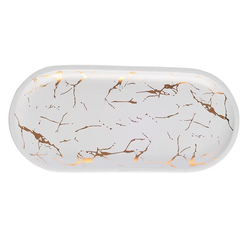 Мраморная прямоугольная керамическая тарелка в скандинавском стиле, нестандартная тарелка для еды в западном стиле, поднос для суши, украшения для дома