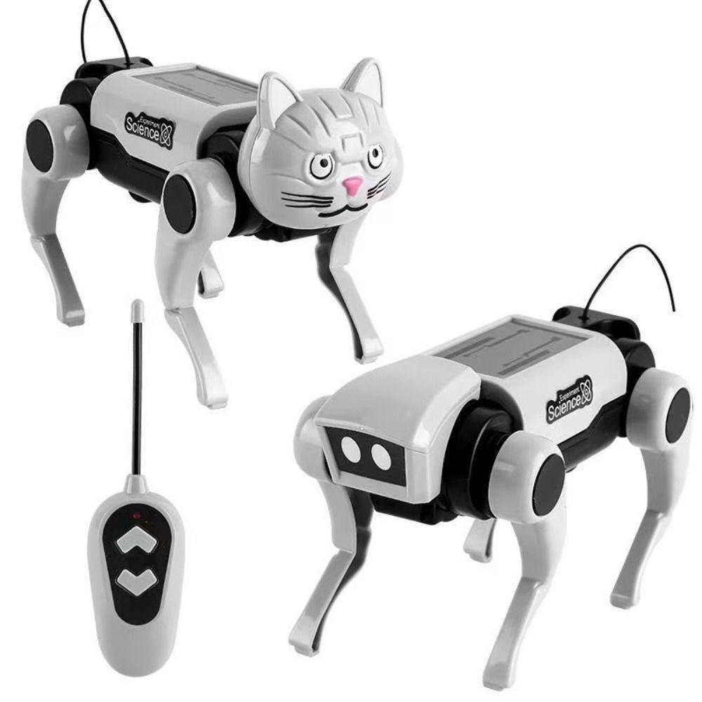 Dog Cat 2 Heads Rc Robot Electric DIY Assembling Model Set Toys Children