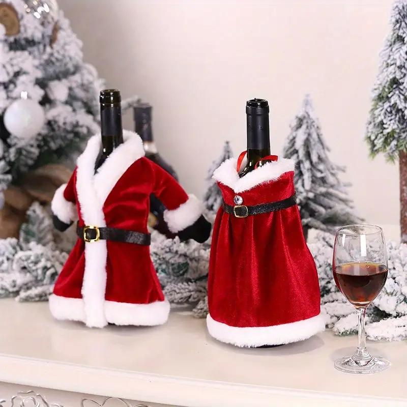 Christmas Wine Bottle Covers Creative Festive Decoration Dress Style Cover Set for Holiday Party Table Home Decor Kitchen Gift