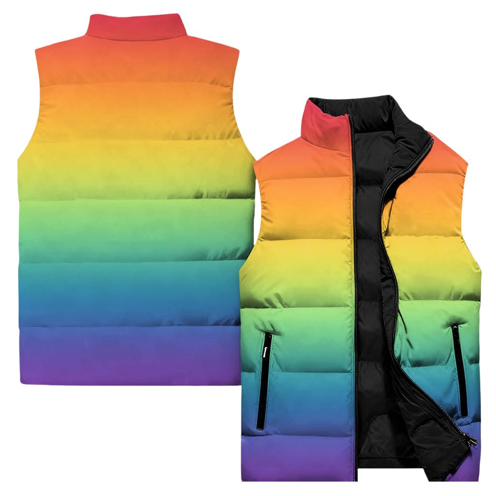 Ladies' Casual And Fashionable Sleeveless Vest Gradient Color Printing Cotton Jacket
