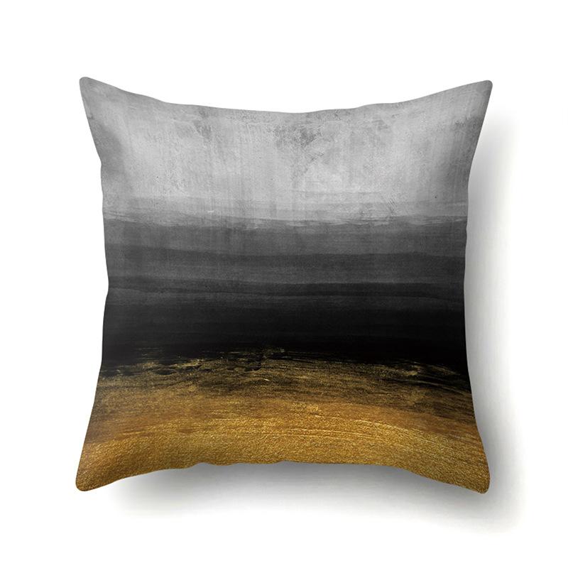 Nordic Ins Marble Polyester Pillowcase Car Decoration Home Printed Waist Cushion Pillowcase