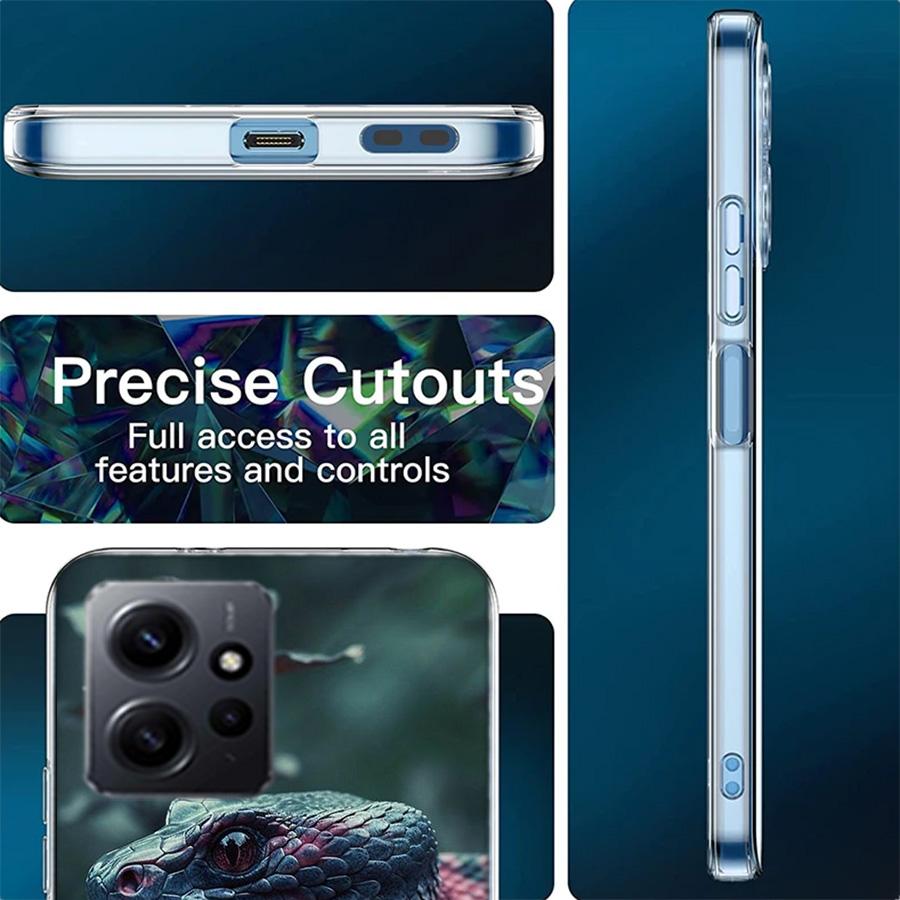 Чехол для телефона «Лесные гадюки и питоны» для Redmi 12 13C 12C 15C 9 10 10C Note 13 Pro Plus 14 15 Pro 9T 9C 9A TPU Мягкая прозрачная крышка
