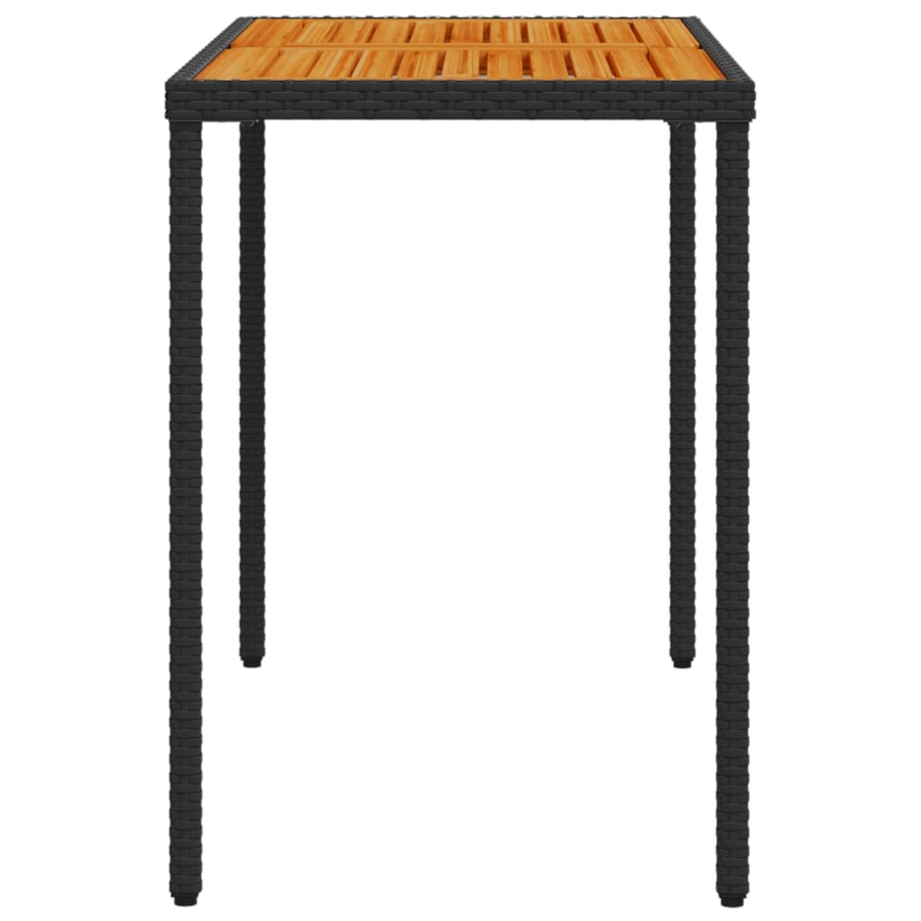 5 Piece Outdoor Dining Set with Cushions Black Poly Rattan