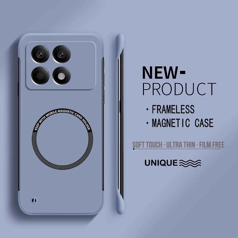 Ультратонкий жесткий ПК чехол для телефона без рамки с магнитом Magsafe для Xiaomi Redmi Note 15 14 13 Pro 12 11S 10 10S 10T Матовый сплошной чехол