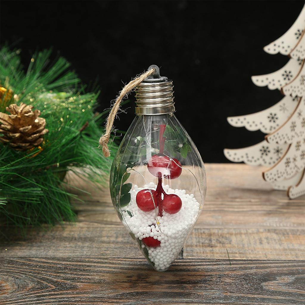 Christmas Creative New LED Transparent Christmas Ball Christmas Tree Hanging Light-emitting Double-tipped Ball