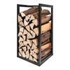Porte-bois - EDM - 33x33x68cm - Métal Robuste - Couleur Noire - Rangement Élégant
