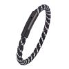 Punk Leather Bracelet Trendy Stainless Steel Exquisite Snaps Wire Braided Hand Rope Of Men Jewelry Bracelets Bangles