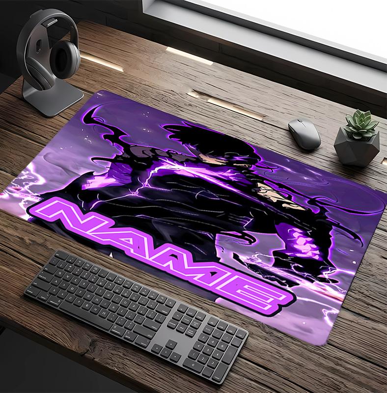 Customizable Name Solo Leveling Pattern Gaming Mouse Pad-Non Slip Rubber Base,Perfect Gamers,Esports,Ideal Gift Gaming Enthusiasts