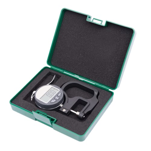 HFS (R) Digital Thickness Gauge with 0.01mm Accuracy, 0-10mm Measurement Range, and 0.01mm/0.001mm Resolution