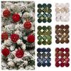 12 шт./Набор 4 см Рождественские шары Украшения Велюровые Искрящиеся Рождественские сферы Флокированные Пластиковые Елочные Украшения Венки Декор