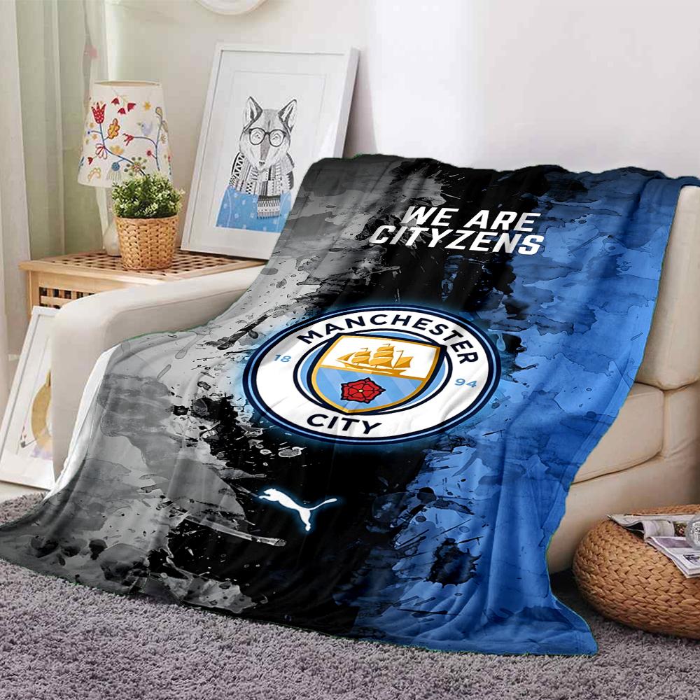 Manchester Crest Blankets Flannel Printed Breathable Warm Throw Blanket for Home Office Bedspreads 0708a4