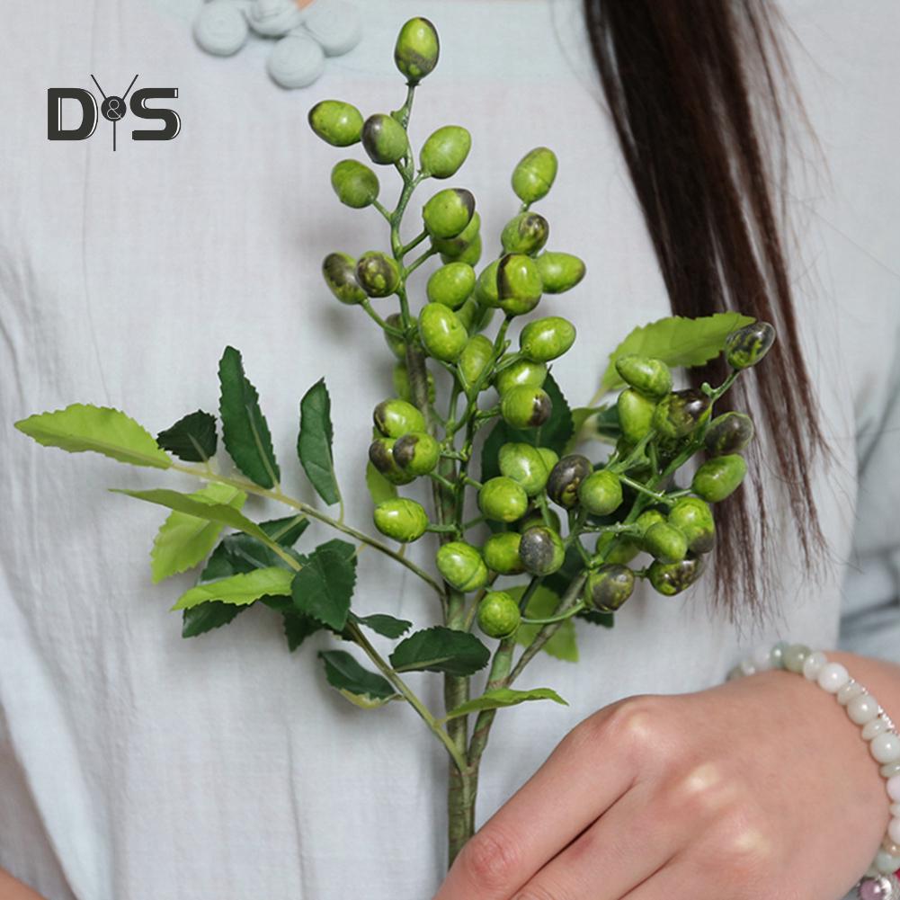 Blooming Bouquet Artificial Berry Leaf Twig Garden Flower Arrangement Desktop Home DIY Decor