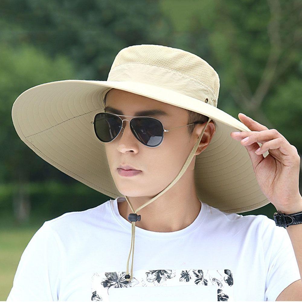 Wide Brim Folding Bucket Hat Nylon Hiking Cap Casual Sun Hat Mountaineering