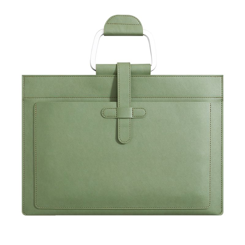 File A4 Leather Bag File Bag Multifunctional Tote Bag Receipt Storage Bag Highend Waterproof Large Capacity