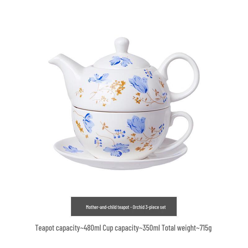 Jingxun Floral Ceramic Stacking Teapot & Cup Set