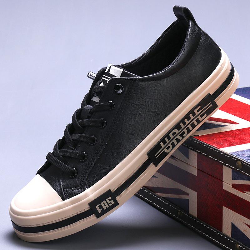 Men Board Shoes Platform Lace Up Leather Upper Breathable Casual Shoes Fashion Young Men Women Leisure Sneakers Zapatos Casuales