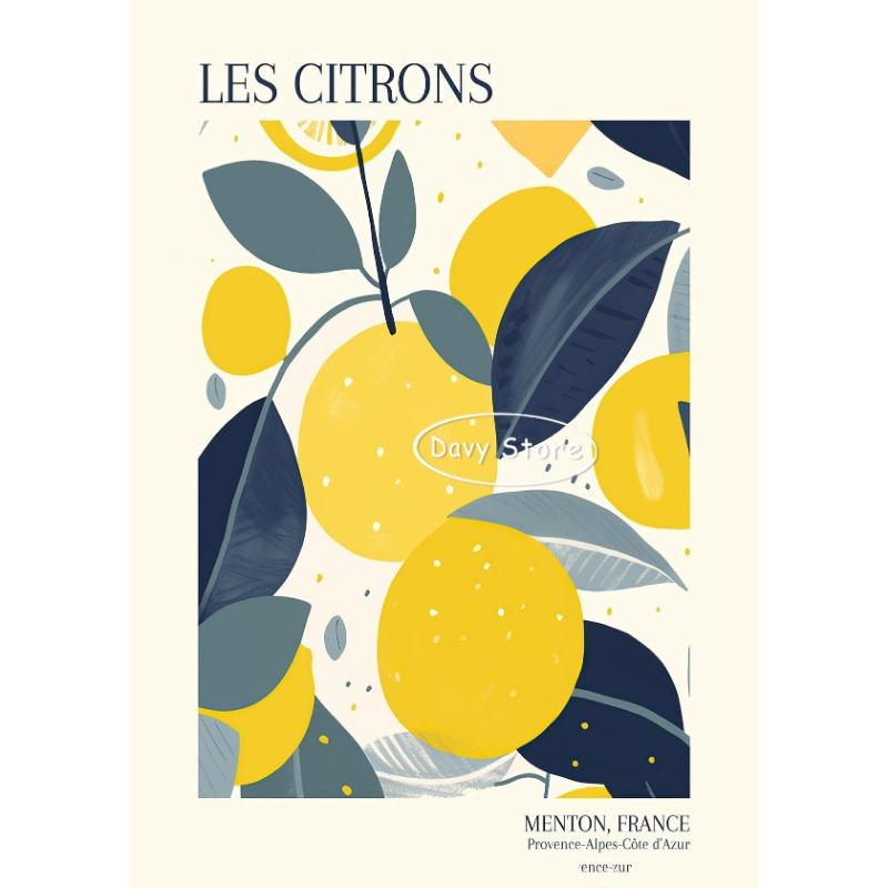 Бохо Кухня Фрукты Цитрусовые Лимон Апельсин Постеры Принты Холст Живопись Ботаническое Настенное Искусство Картины для Гостиной Домашний Декор