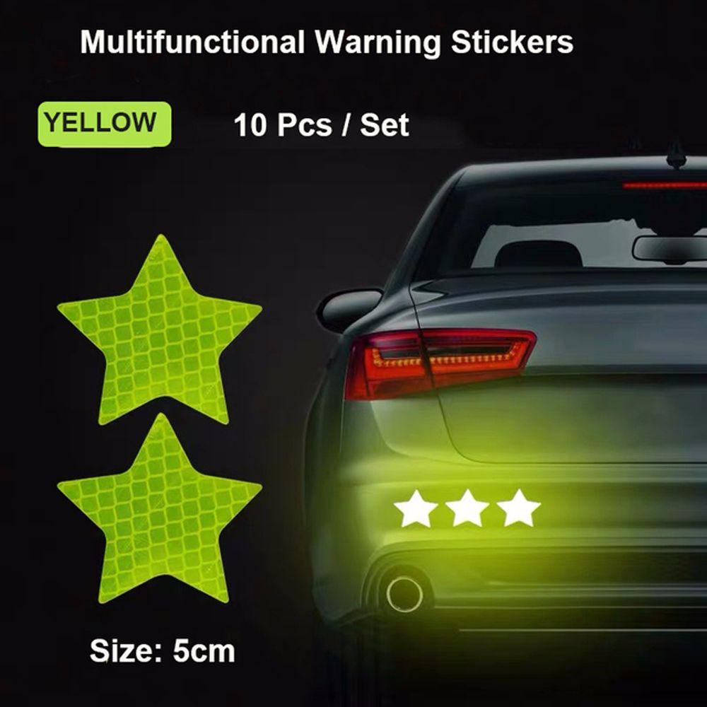 Riding Square Motorcycle Star Safety Sticker Bicycles Car Bumper Stickers Reflective Warning Strip