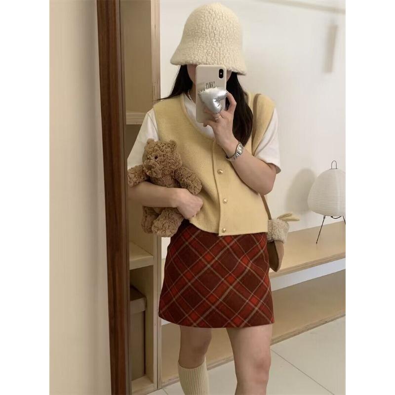 Женский однобортный вязаный кардиган с U-образным вырезом, однотонный, осенне-зимний жилет