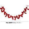 Christmas Bow Garland Red Velvet DIY String Banner Festive Holiday Christmas Tree Ornament Decoration Gift Party Scene Accessory