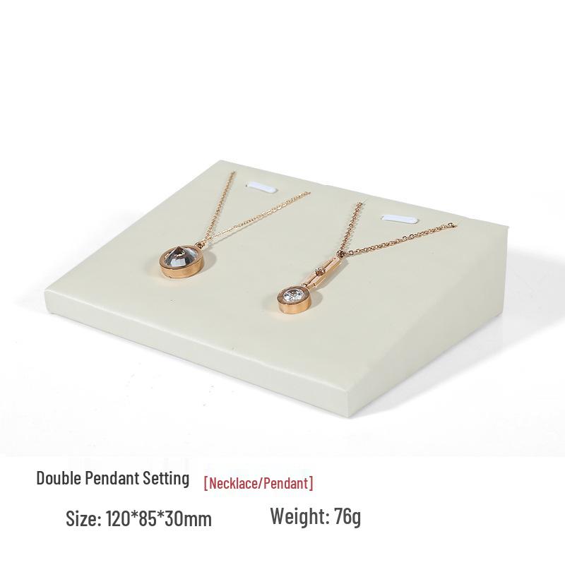 Бежевая подставка для демонстрации ювелирных изделий из жадеита из ПУ кожи для колец и подвесок