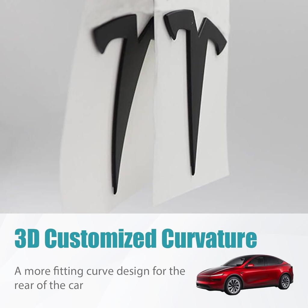 Tesla logo Car Front Emblem Rear Trunk Emblem Sticke for Model 3 Y ABS logo replacement rear and rear logos blackening