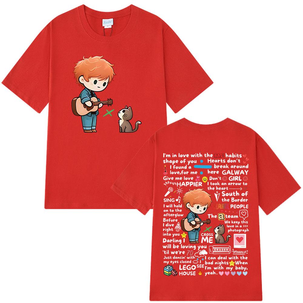 2025 Summer Ed Sheeran European Tour Graffiti Pattern Hot Sale T-Shirt Men Women Harajuku 100% Pure Cotton Printed T-shirt Y2k