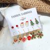2023 New 6 Pairs of Stud Earrings Christmas Santa Stud Earrings Student Gloves Earrings Pendant Snowflake Earrings Pendant Fashion Girls Student