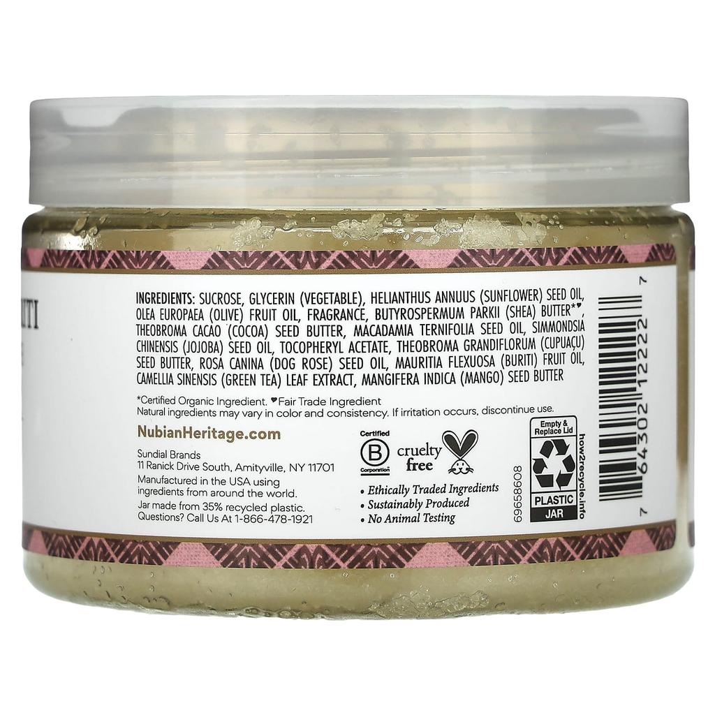 Nubian Heritage Hand & Body Scrub, Patchouli & Burici, 12 Oz (340 G)