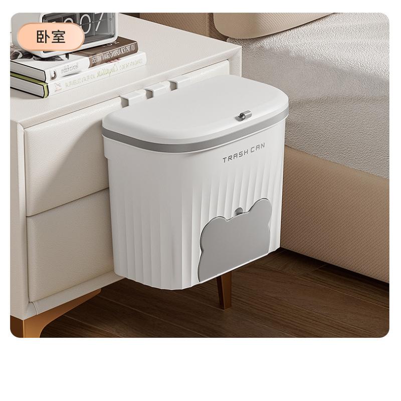Kitchen Wastebasket Wall Mounted Trash Can With Lid Bathroom Trash Bin Garbage Can For Cabinet Under Sink Compost Bin