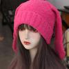 Y2K Rabbit Ear Hats Knitted Plush Skull Cap All-match Women Beanie Hat  Ladies