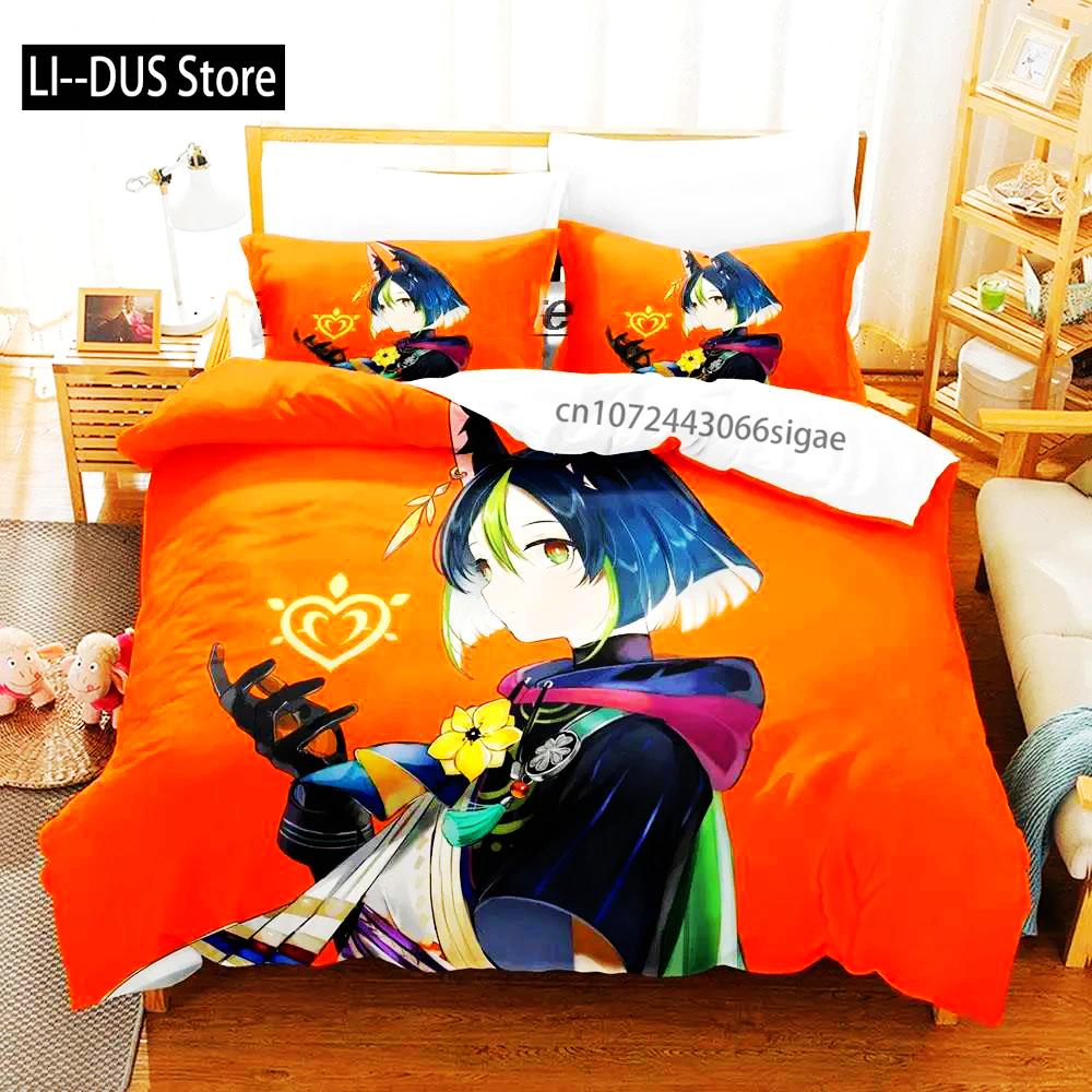 Кавайная пододеяльник Genshin Impact Тигнари для мальчиковой спальни Односпальный Twin Full Queen King Размер 2025 Покрывало Наволочка