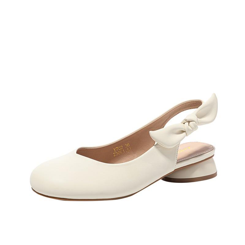 Женские ретро-босоножки Мэри Джейн с ремешком на пятке, на низком массивном каблуке и с круглым носком 2023 года